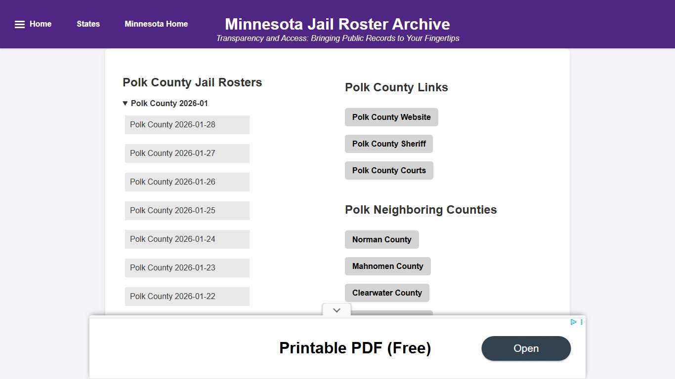Polk County - Minnesota Jail Rosters